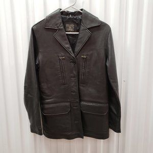 Lucky Brand Black Soft Leather Formal Jacket Sz S
